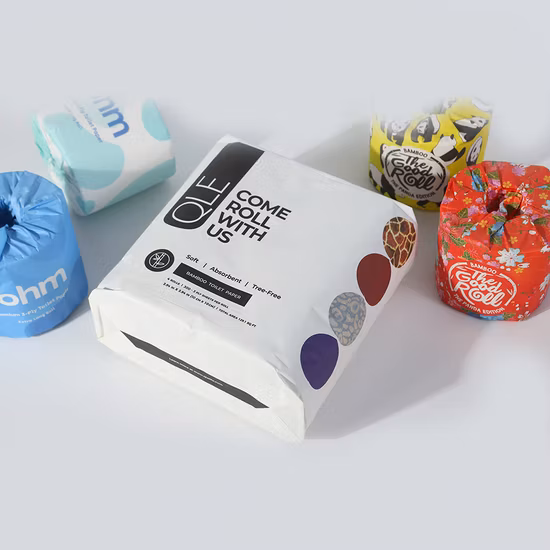 Carta velina in carta igienica in bambù per bagno, prezzo all'ingrosso, 2/3 veli