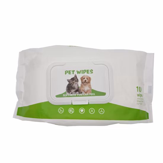 Clean Grooming Wet Wipe for Pet Aloe Pet Wet Wipes with Vitamin E and Antiseptic Dogs Puppies and Cats Cleaning Wipes