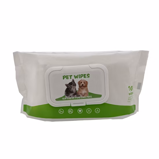 Clean Grooming Wet Wipe for Pet Aloe Pet Wet Wipes with Vitamin E and Antiseptic Dogs Puppies and Cats Cleaning Wipes